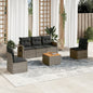JUNG Vida 6-tlg. Garten-Sofagarnitur mit Kissen Grau Poly Rattan