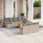 JUNG Vida 11-tlg. Garten-Sofagarnitur mit Kissen Beige Poly Rattan