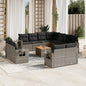 JUNG Vida 12-tlg. Garten-Sofagarnitur mit Kissen Grau Poly Rattan