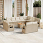 JUNG Vida 13-tlg. Garten-Sofagarnitur mit Kissen Beige Poly Rattan