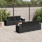 JUNG Vida 7-tlg. Garten-Sofagarnitur mit Kissen Schwarz Poly Rattan