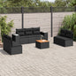 JUNG Vida 8-tlg. Garten-Sofagarnitur mit Kissen Schwarz Poly Rattan