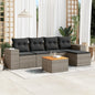 JUNG Vida 6-tlg. Garten-Sofagarnitur mit Kissen Grau Poly Rattan
