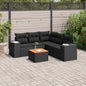 JUNG Vida 6-tlg. Garten-Sofagarnitur mit Kissen Schwarz Poly Rattan