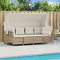 JUNG Vida 5-tlg. Garten-Sofagarnitur mit Kissen Beige Poly Rattan