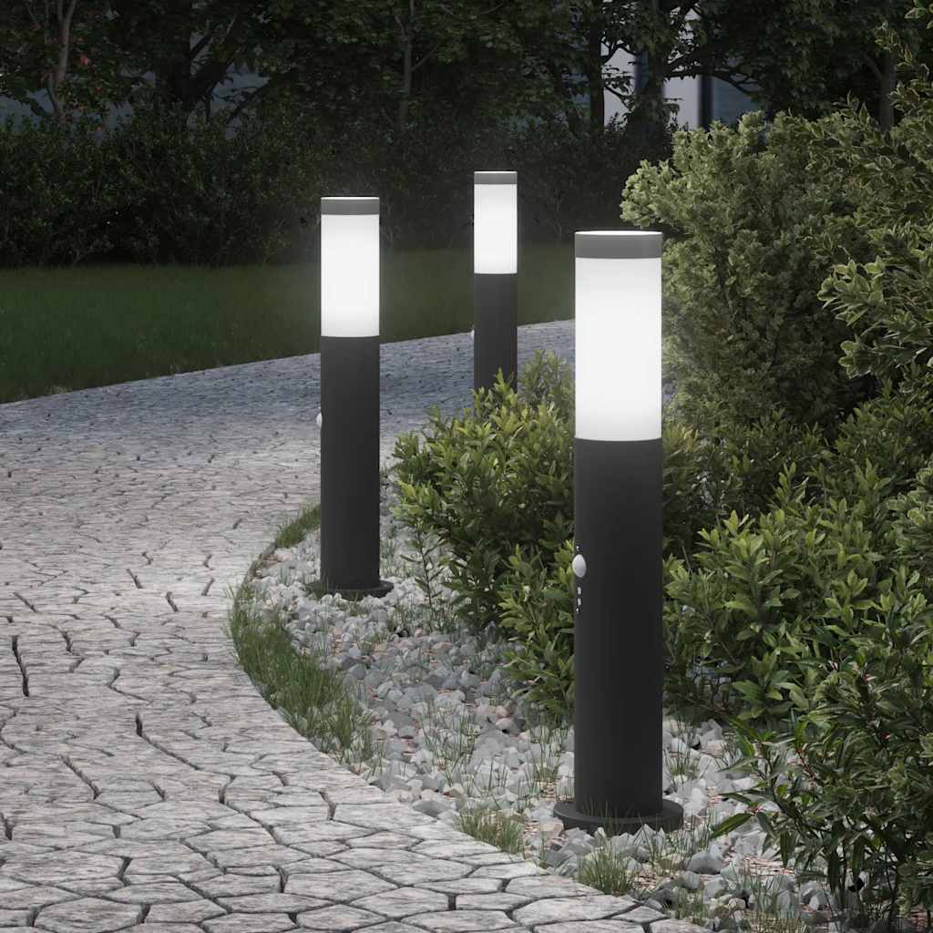 JUNG Vida Pollerleuchten mit Sensor 3er 50 cm Edelstahl IP44