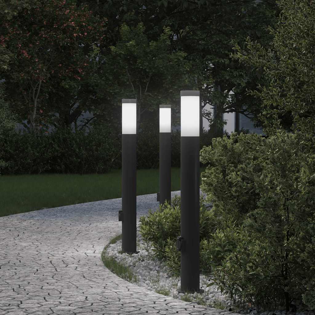 JUNG Vida Pollerleuchten mit Auslass 3er 80 cm Edelstahl IP44