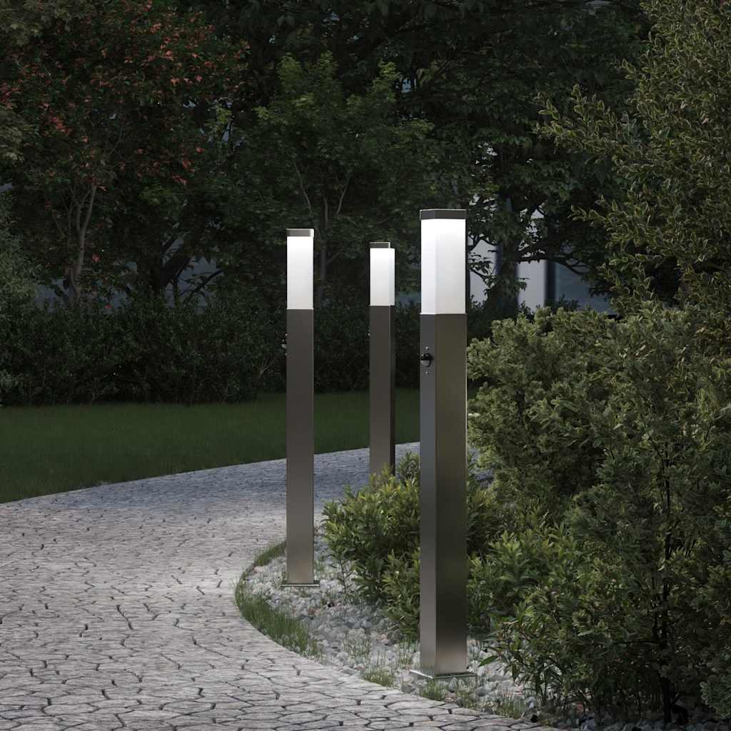 JUNG Vida Pollerleuchten mit Sensor 3 Stk. 80 cm Edelstahl IP44