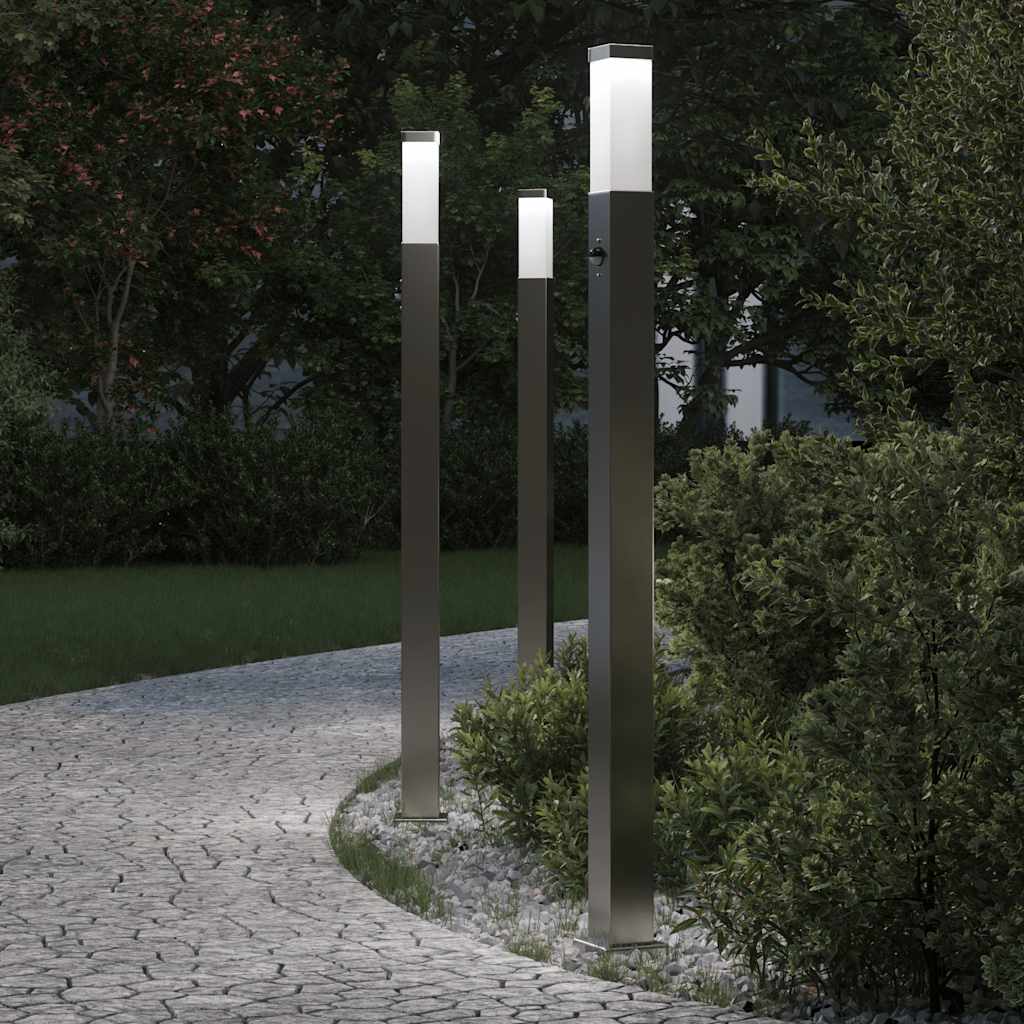 JUNG Vida Pollerleuchten mit Sensor 3 Stk. 110 cm Edelstahl IP44