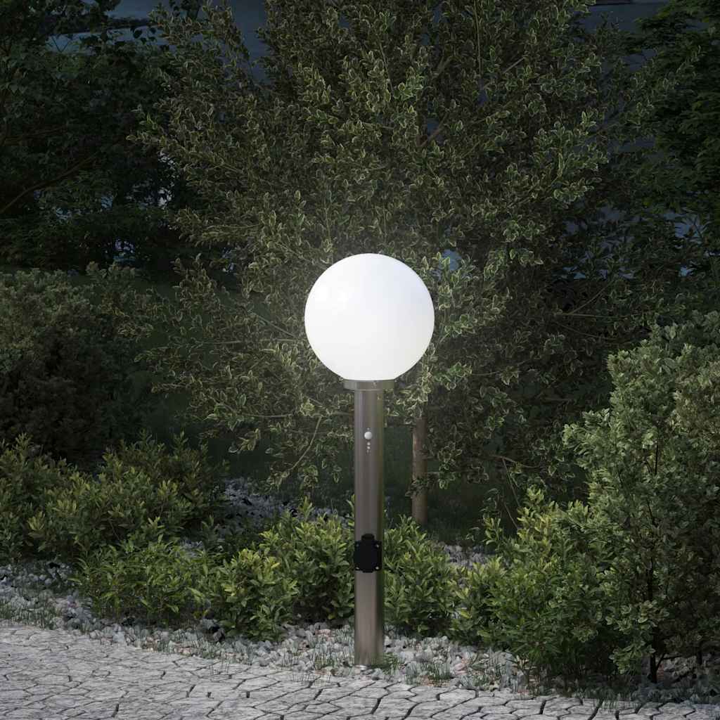 JUNG Vida Pollerleuchte mit Sensor&Steckdose 80 cm Edelstahl IP44
