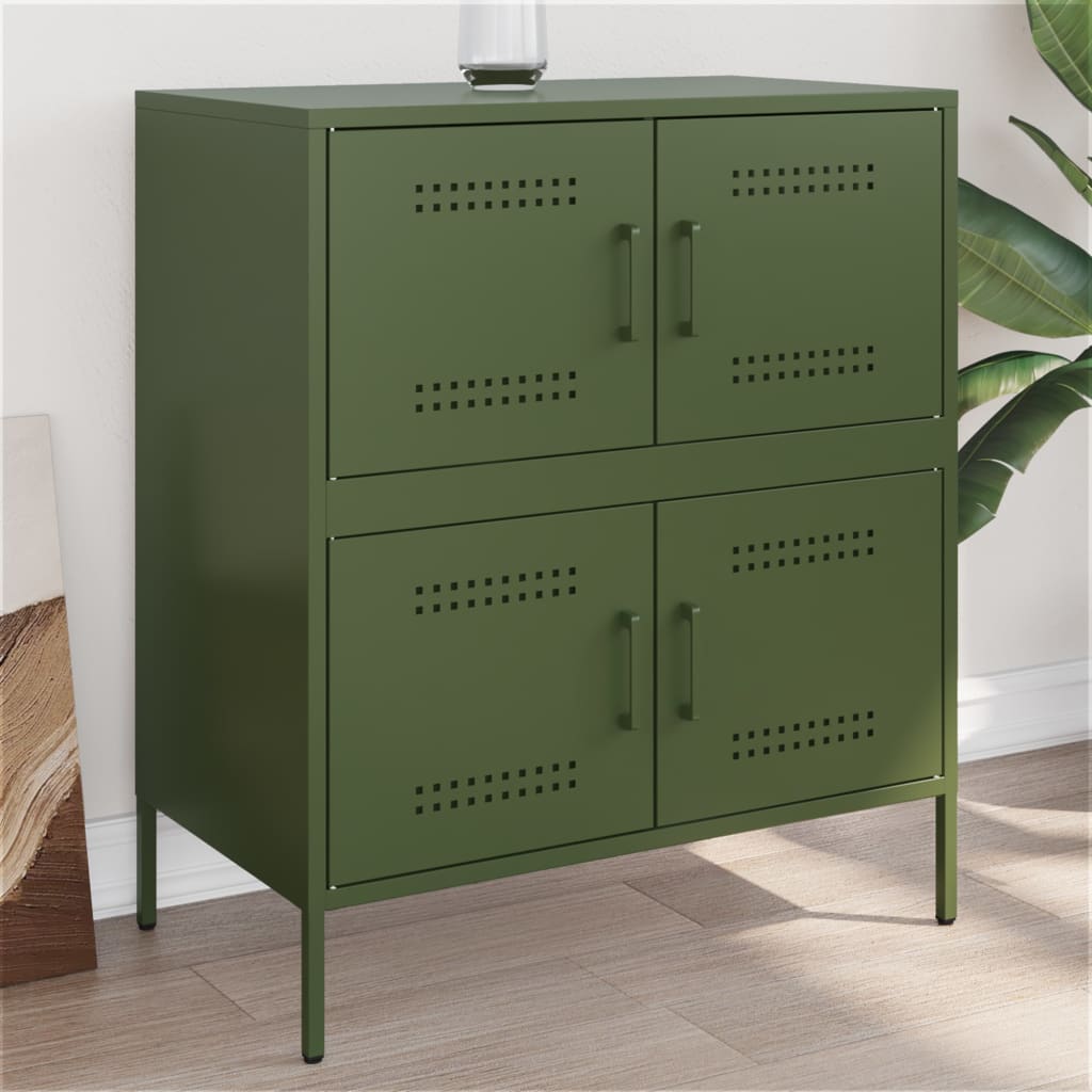 JUNG Vida Sideboard Olivgrün 68x39x79 cm Stahl