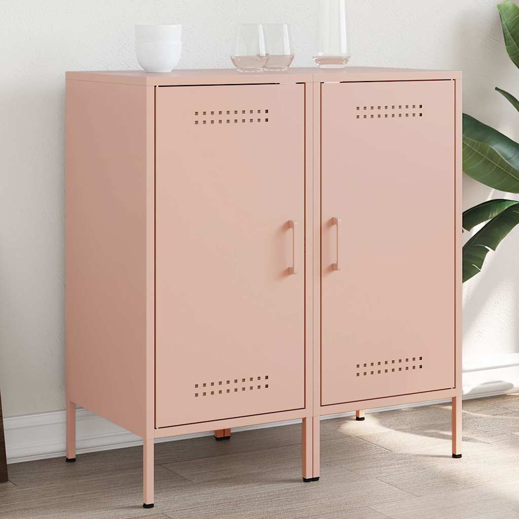 JUNG Vida Sideboards 2 Stk. Rosa 36x39x79 cm Stahl