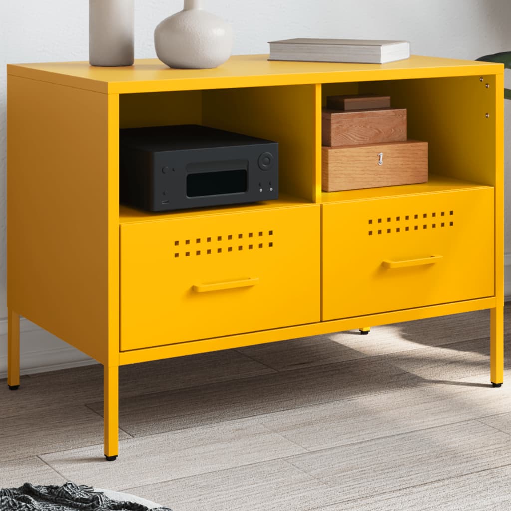JUNG Vida TV-Schrank Senfgelb 68x39x50,5 cm Stahl