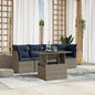 JUNG Vida 5-teiliges Gartensofa-Set mit Kissen, grau, Polyrattan