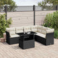 JUNG Vida 7-tlg. Garten-Sofagarnitur mit Kissen Schwarz Poly Rattan