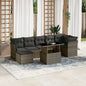 JUNG Vida 8-tlg. Garten-Sofagarnitur mit Kissen Grau Poly Rattan