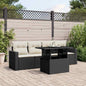 JUNG Vida 5-tlg. Garten-Sofagarnitur mit Kissen Schwarz Poly Rattan