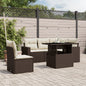 JUNG Vida 6-tlg. Garten-Sofagarnitur mit Kissen Braun Poly Rattan