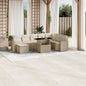 JUNG Vida 9-tlg. Garten-Sofagarnitur mit Kissen Beige Poly Rattan