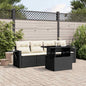 JUNG Vida 5-tlg. Garten-Sofagarnitur mit Kissen Schwarz Poly Rattan