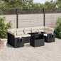 JUNG Vida 8-tlg. Garten-Sofagarnitur mit Kissen Schwarz Poly Rattan