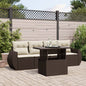 JUNG Vida 5-tlg. Garten-Sofagarnitur mit Kissen Braun Poly Rattan