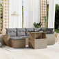 JUNG Vida 7-tlg. Garten-Sofagarnitur mit Kissen Beige Poly Rattan