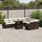 JUNG Vida 10-tlg. Garten-Sofagarnitur mit Kissen Braun Poly Rattan