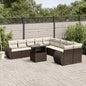 JUNG Vida 11-tlg. Garten-Sofagarnitur mit Kissen Braun Poly Rattan