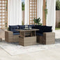 JUNG Vida 6-teiliges Gartensofa-Set mit Kissen, grau, Polyrattan