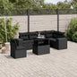 JUNG Vida 7-tlg. Garten-Sofagarnitur mit Kissen Schwarz Poly Rattan