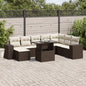 JUNG Vida 9-tlg. Garten-Sofagarnitur mit Kissen Braun Poly Rattan