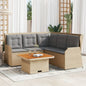 JUNG Vida 4-tlg. Garten-Lounge-Set mit Kissen Beige Poly Rattan