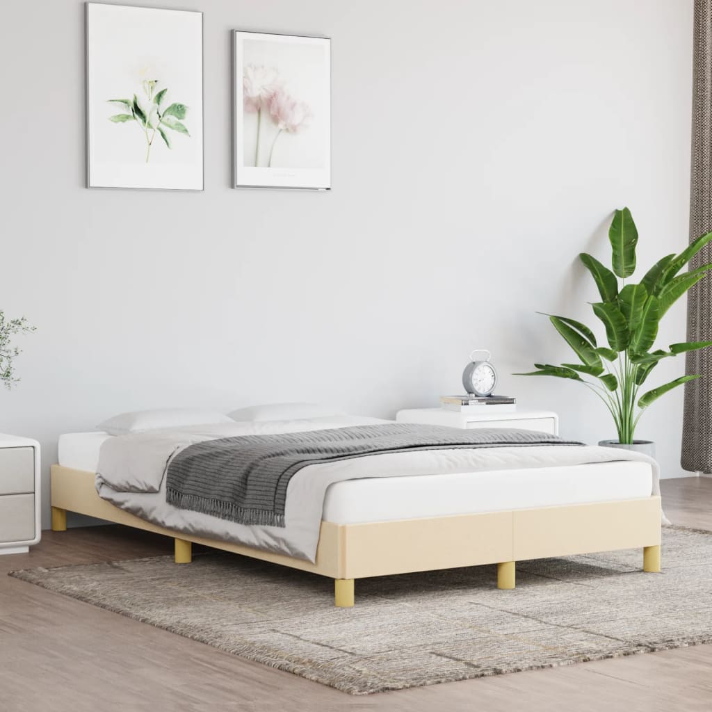 JUNG Vida Bettgestell ohne Matratze Creme 120x190 cm Stoff