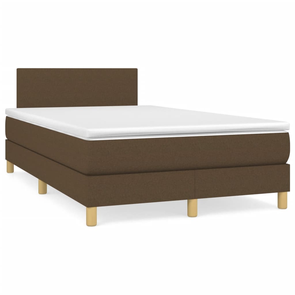 JUNG Vida Boxspringbett mit Matratze Dunkelbraun 120x190 cm Stoff