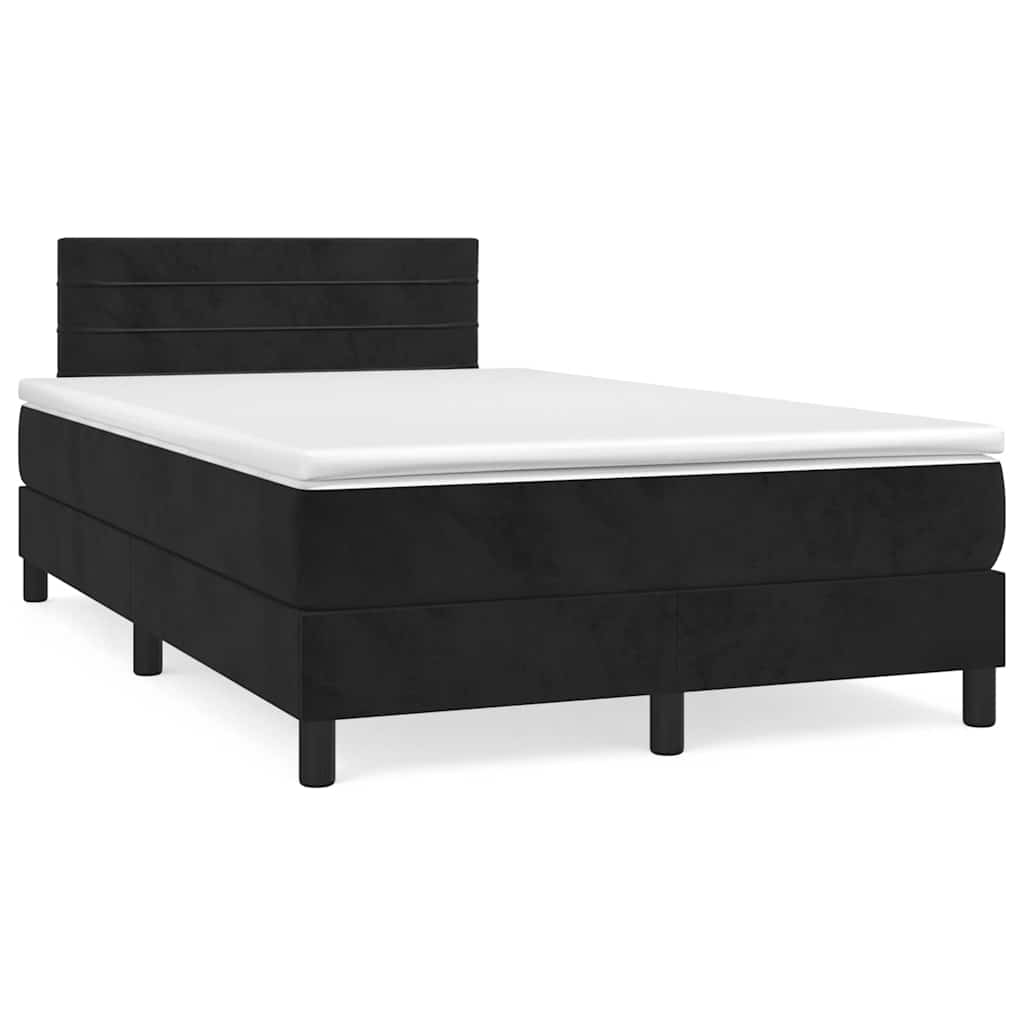 JUNG Vida Boxspringbett mit Matratze Schwarz 120x190 cm Samt