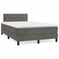 JUNG Vida Boxspringbett mit Matratze Dunkelgrau 120x190 cm Samt