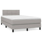 JUNG Vida Boxspringbett mit Matratze & LED Hellgrau 120x190 cm Stoff