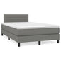 JUNG Vida Boxspringbett mit Matratze & LED Dunkelgrau 120x190 cm Stoff