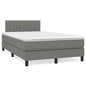 JUNG Vida Boxspringbett mit Matratze & LED Dunkelgrau 120x190 cm Stoff