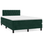 JUNG Vida Boxspringbett mit Matratze & LED Dunkelgrün 120x190 cm Samt
