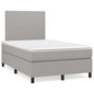 JUNG Vida Boxspringbett mit Matratze & LED Hellgrau 120x190 cm Stoff