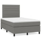 JUNG Vida Boxspringbett mit Matratze & LED Dunkelgrau 120x190 cm Stoff