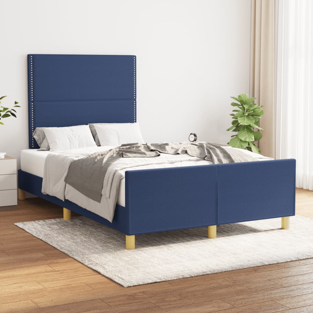 JUNG Vida Bettgestell ohne Matratze Blau 120x190 cm Stoff