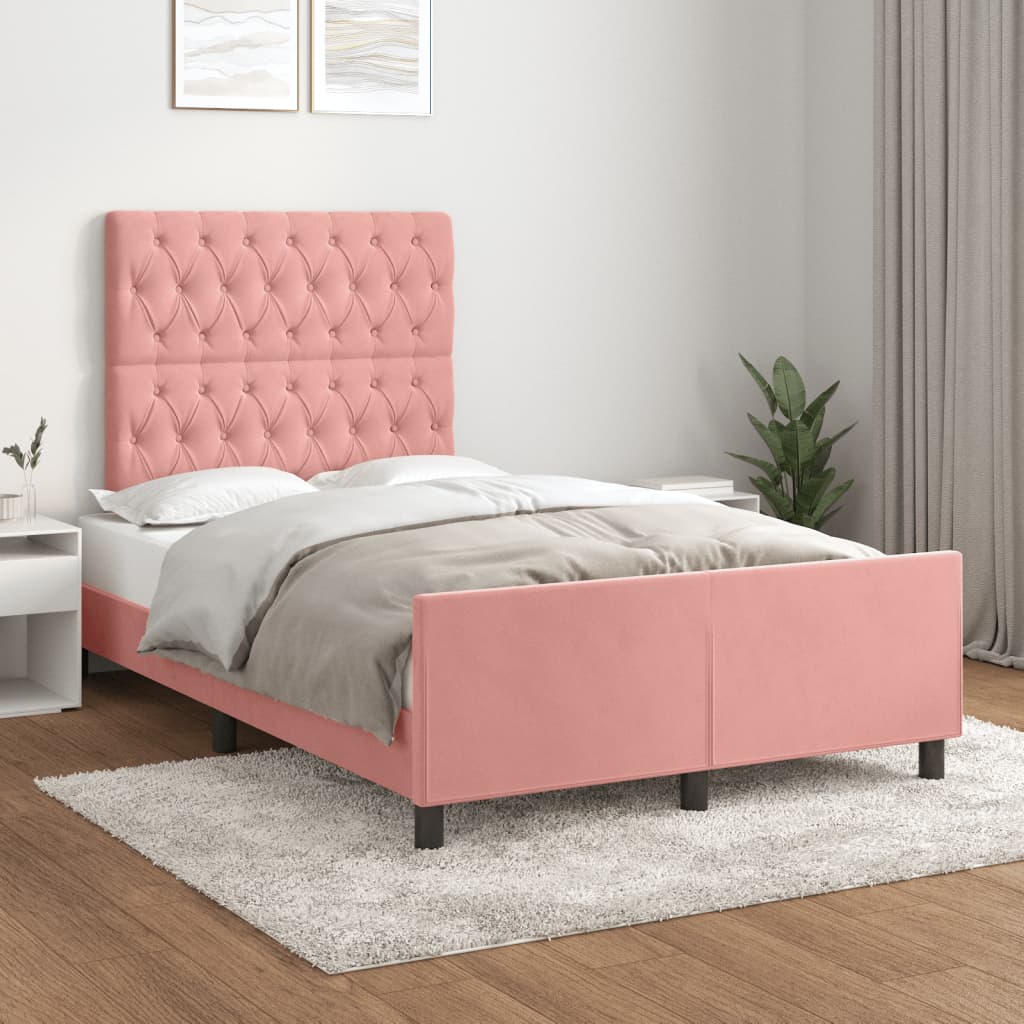 JUNG Vida Bettgestell ohne Matratze Rosa 120x190 cm Samt