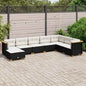 JUNG Vida 8-tlg. Garten-Sofagarnitur mit Kissen Schwarz Poly Rattan
