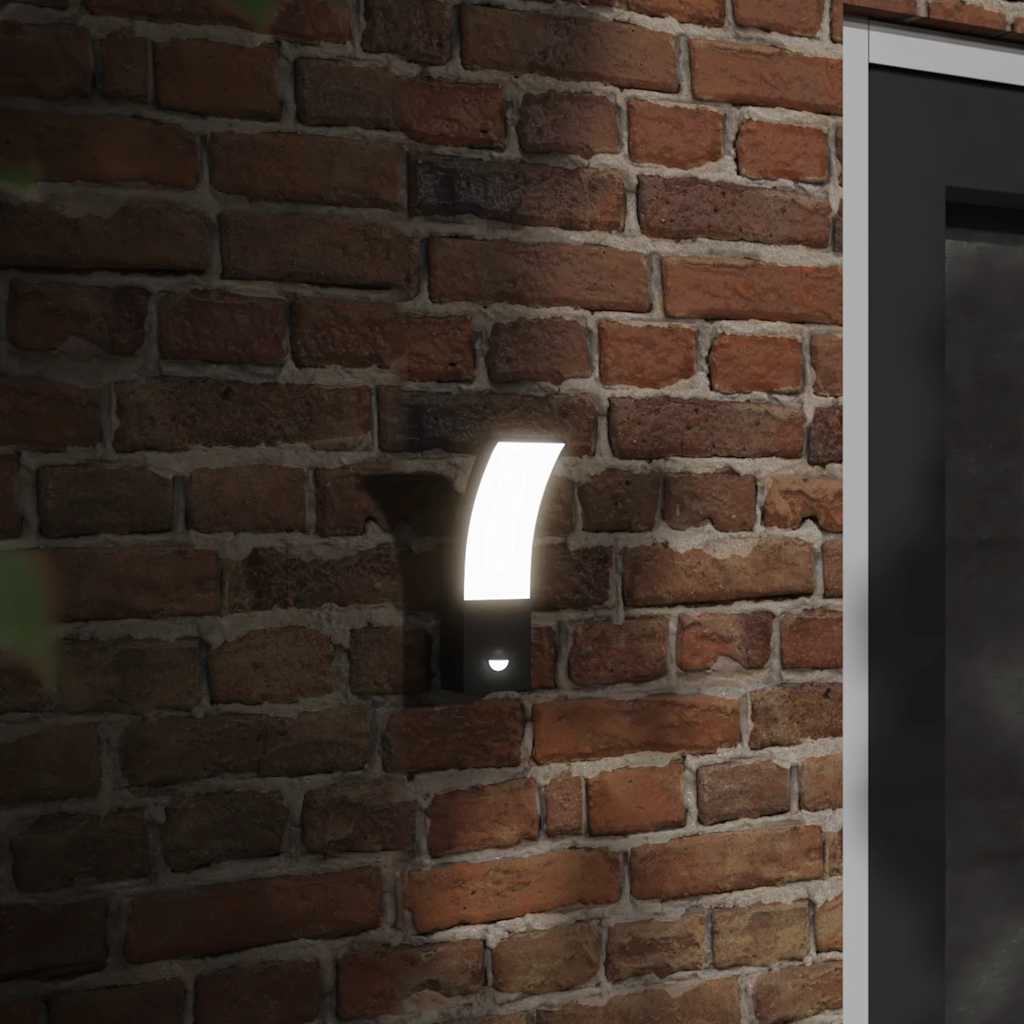 JUNG Vida LED-Außenwandleuchten mit Sensor 2 Stk. Schwarz Aludruckguss