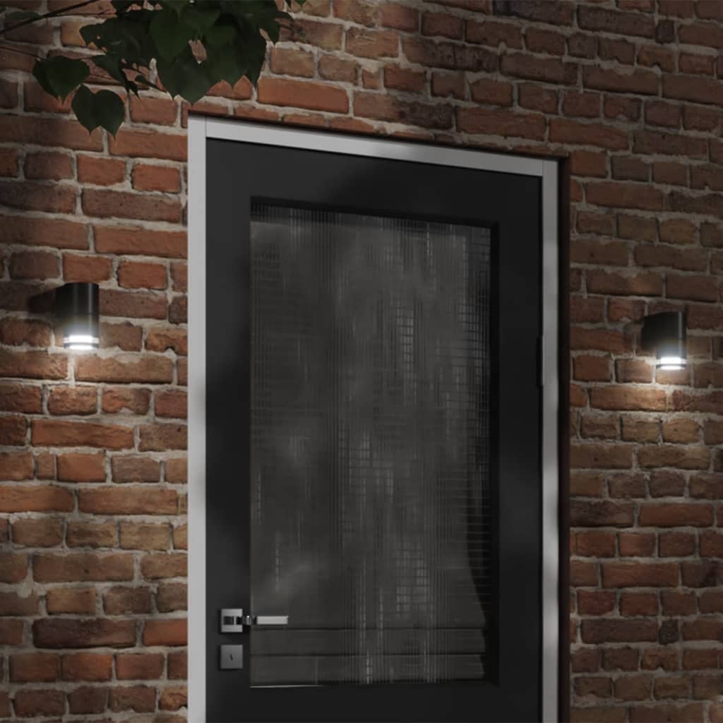 JUNG Vida Außenwandleuchten 2 Stk. Schwarz Aluminiumdruckguss