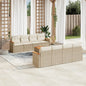 JUNG Vida 9-tlg. Garten-Sofagarnitur mit Kissen Beige Poly Rattan