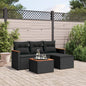 JUNG Vida 5-tlg. Garten-Sofagarnitur mit Kissen Schwarz Poly Rattan